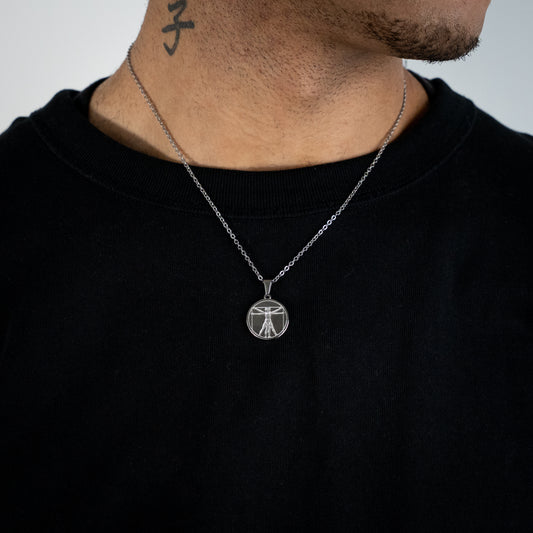 Vitruvian Man Pendant (Silver)