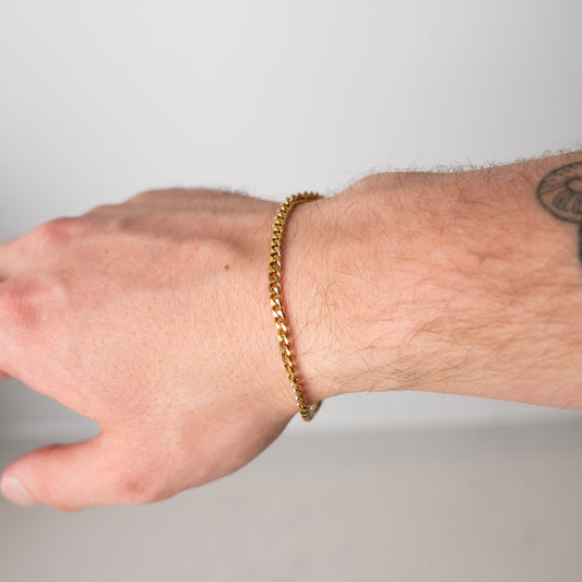 Cuban Chain Bracelet – 4mm Gold