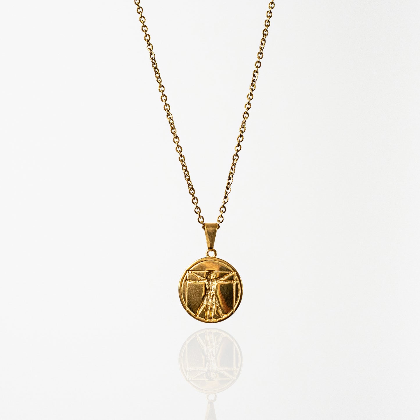 Vitruvian Man Pendant (Gold)