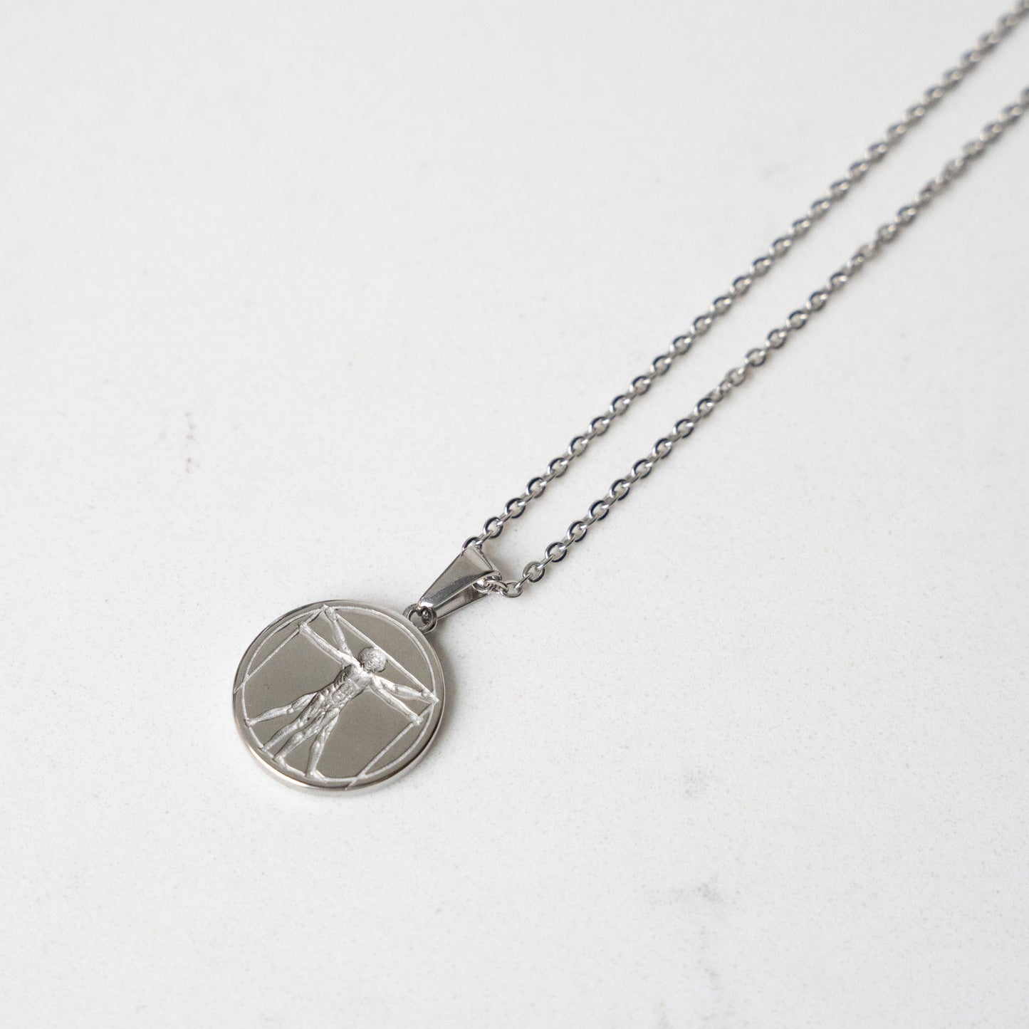 Vitruvian Man Pendant (Silver)
