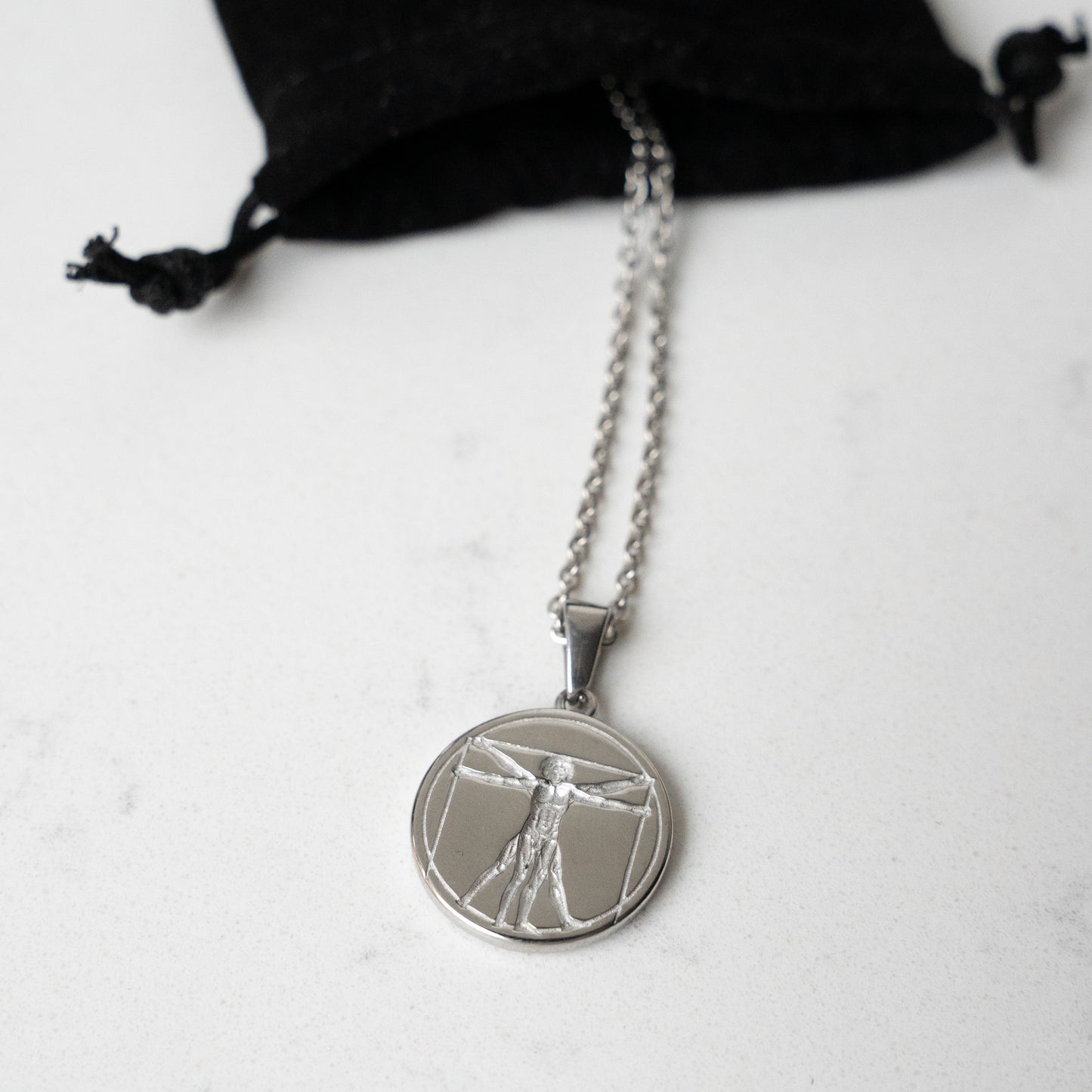 Vitruvian Man Pendant (Silver)