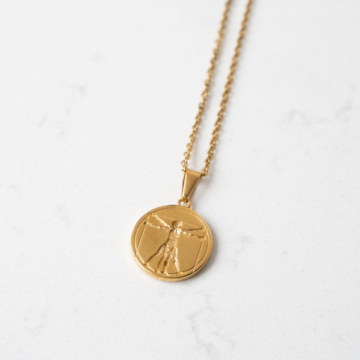 Vitruvian Man Pendant (Gold)