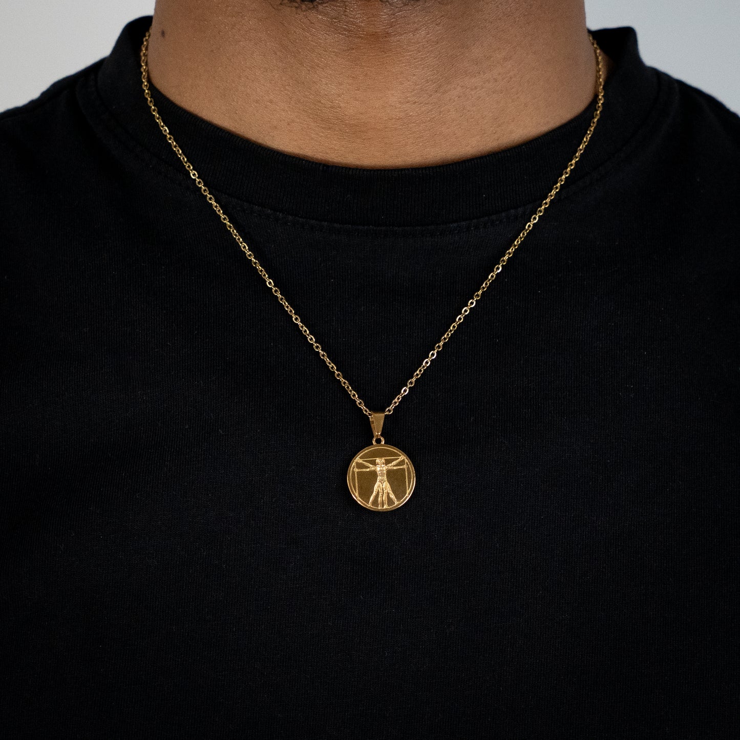 Vitruvian Man Pendant (Gold)