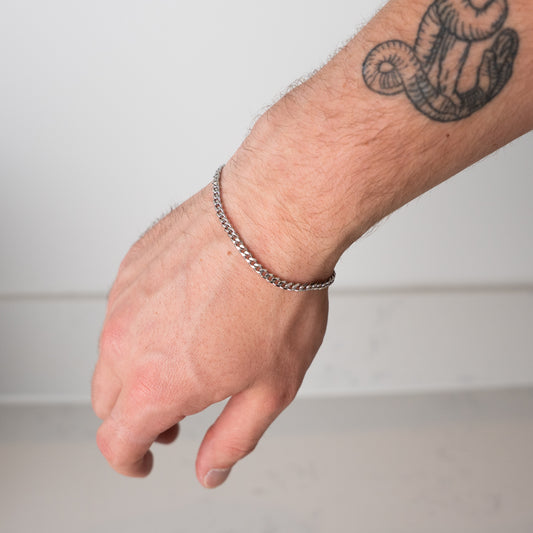Cuban Chain Bracelet – 4mm Silver