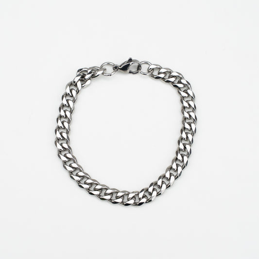 Cuban Chain Bracelet – 7mm Silver